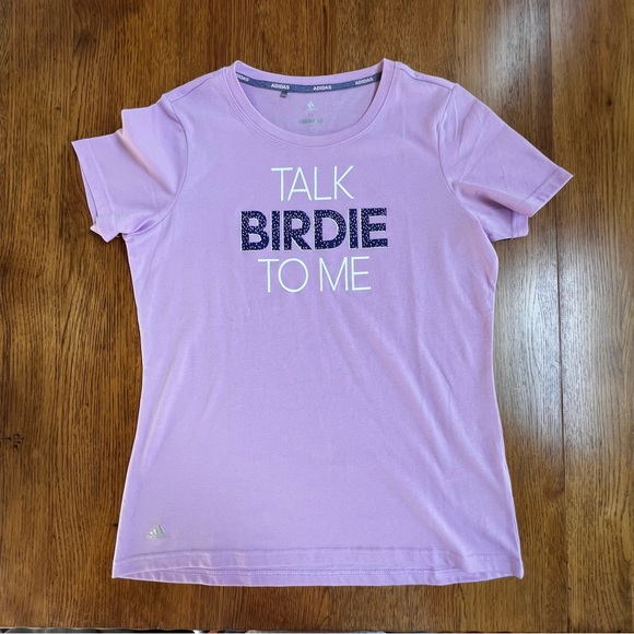 ⭐️ Adidas Golf Short Sleeve Tee Shirt Talk Birdie To Me Size MEDIUM - Picture 7 of 11